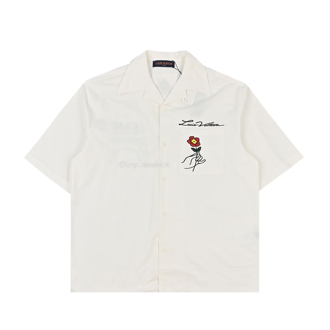 Louis Vuitton 1v 24ss Embroidered Short Sleeved Shirts On The Banks Of The Bridge Seine River Flower (1) - newkick.app